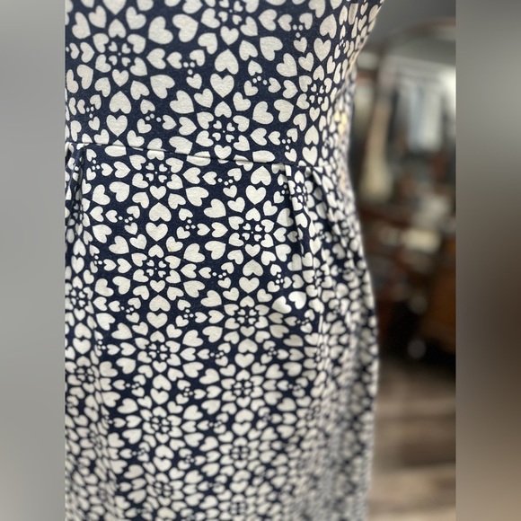 Boden Womens Emmeline Heart Jersey Tshirt Dress Size 6 Blue White - Picture 3 of 7